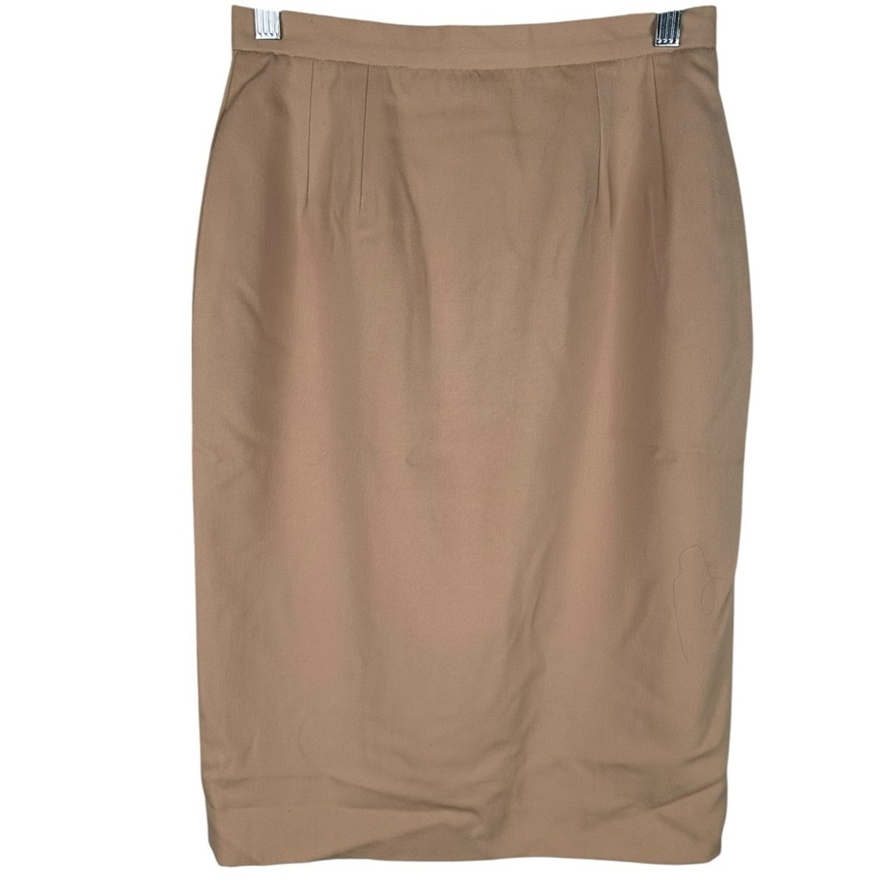 Christian Dior Tan Vintage 100% Wool 2 pc. Blazer & Skirt Suit Set Size 8 - Picture 4 of 14